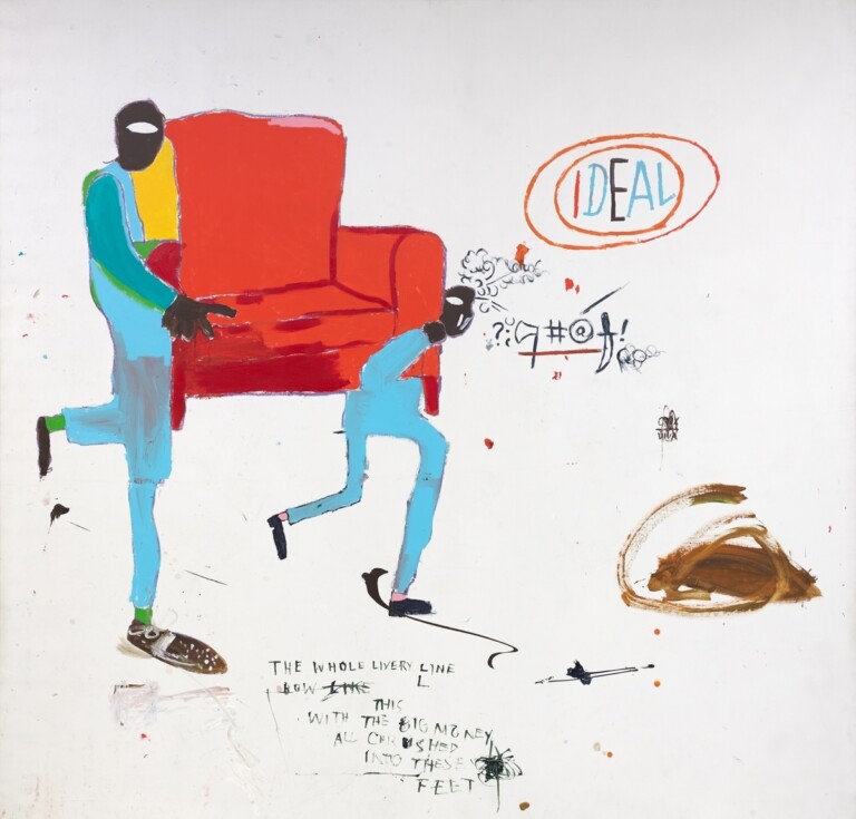Jean-Michel Basquiat, Light Blue Movers, 1987, acryl und Ölkreide auf Leinwand. Nicola Erni Collection, Reto Pedrini Photography © Estate of Jean-Michel Basquiat. Licensed by Artestar, New York