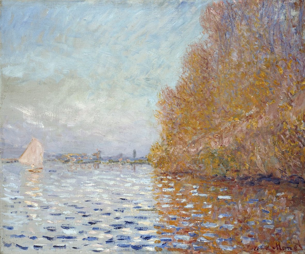 Le Bassin d'Argenteuil avec un voilier di Claude Monet