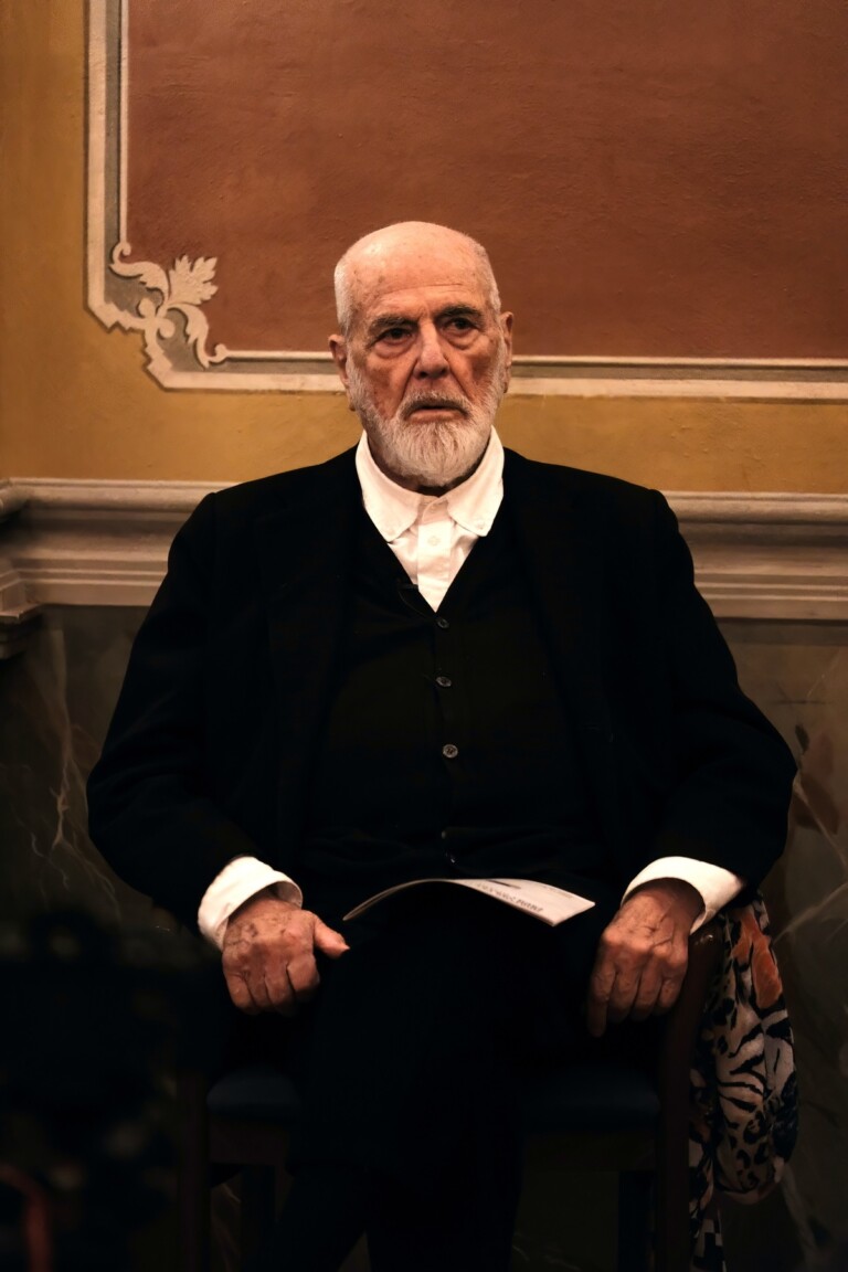 Michelangelo Pistoletto durante l'incontro a Cittadellarte