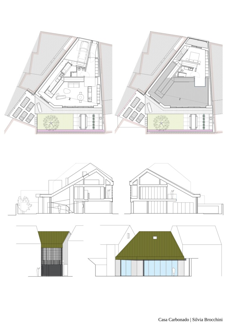 SILVIABROCCHINISTUDIO – Silvia Brocchini, Casa Carbonado – Casa nel centro storico di Aarschot (Belgio), 2022 elaborato di progetto