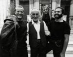 I tre fratelli Versace con il padre a Reggio Calabria nel 1977. Photo Alfa Castaldi