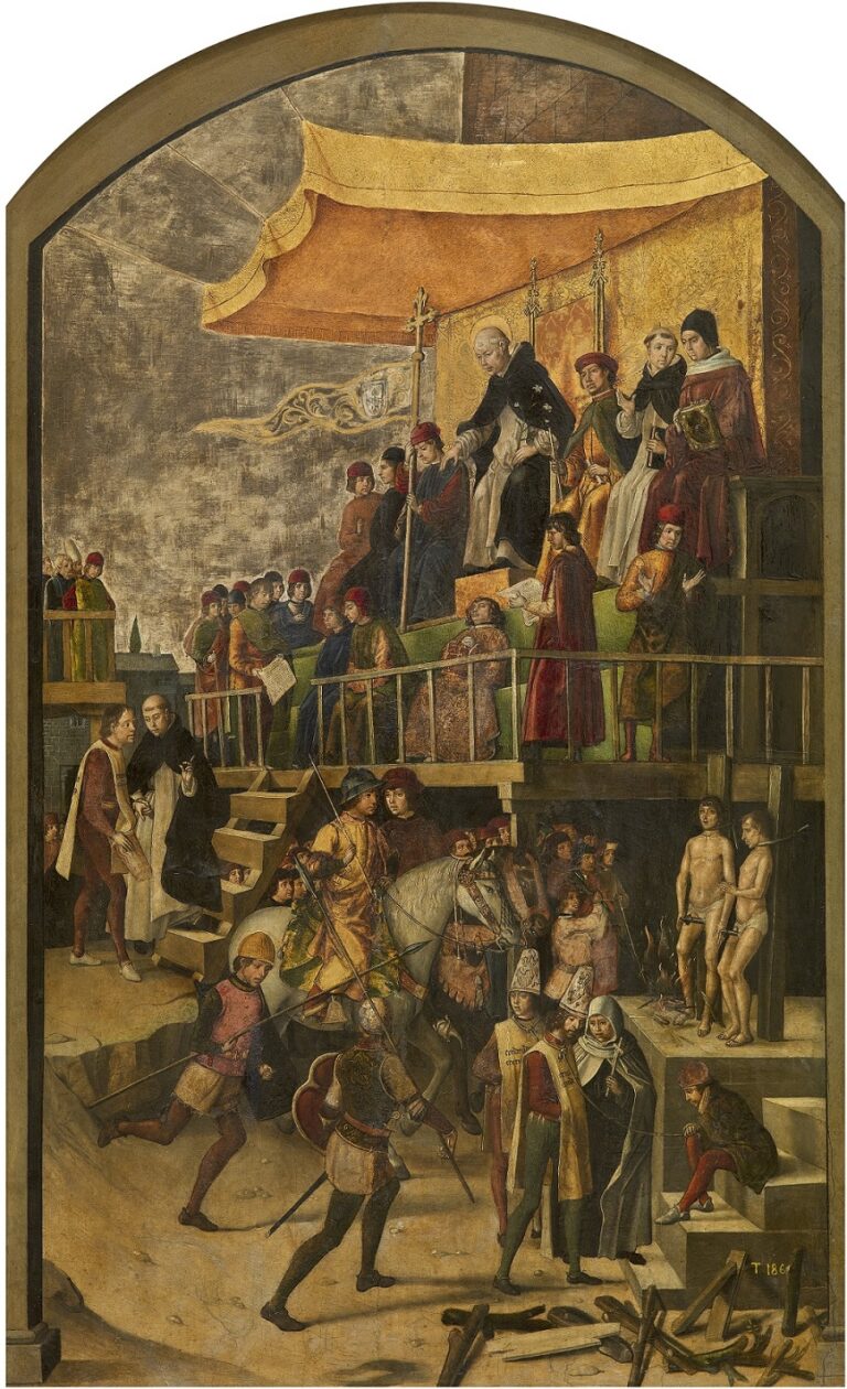 Pedro Berruguete. Auto de fe presidido por Santo Domingo de Guzmán, Museo Nacional del Prado