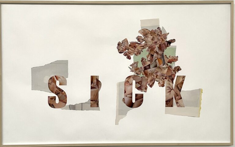 Dario Neira, Sick, 2021, collage on paper, 100x150