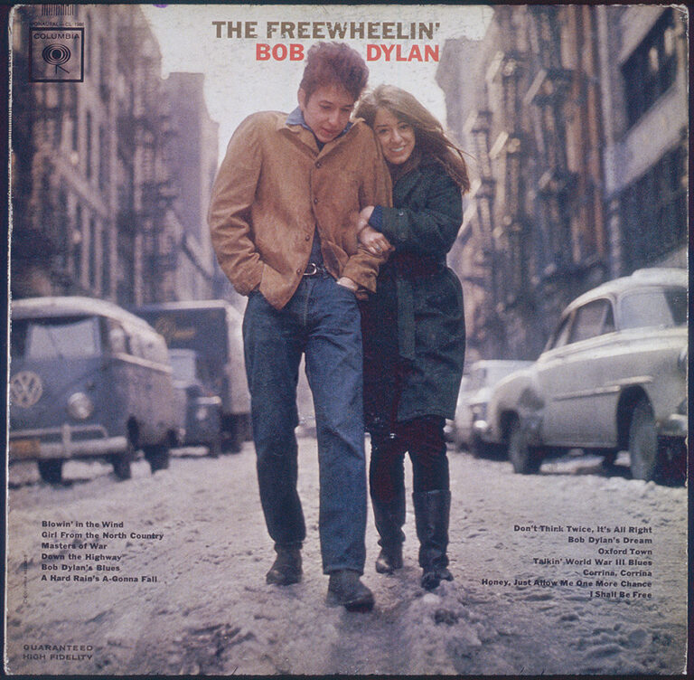 La copertina di The Freewheelin’ Bob Dylan, Columbia Records, 1963