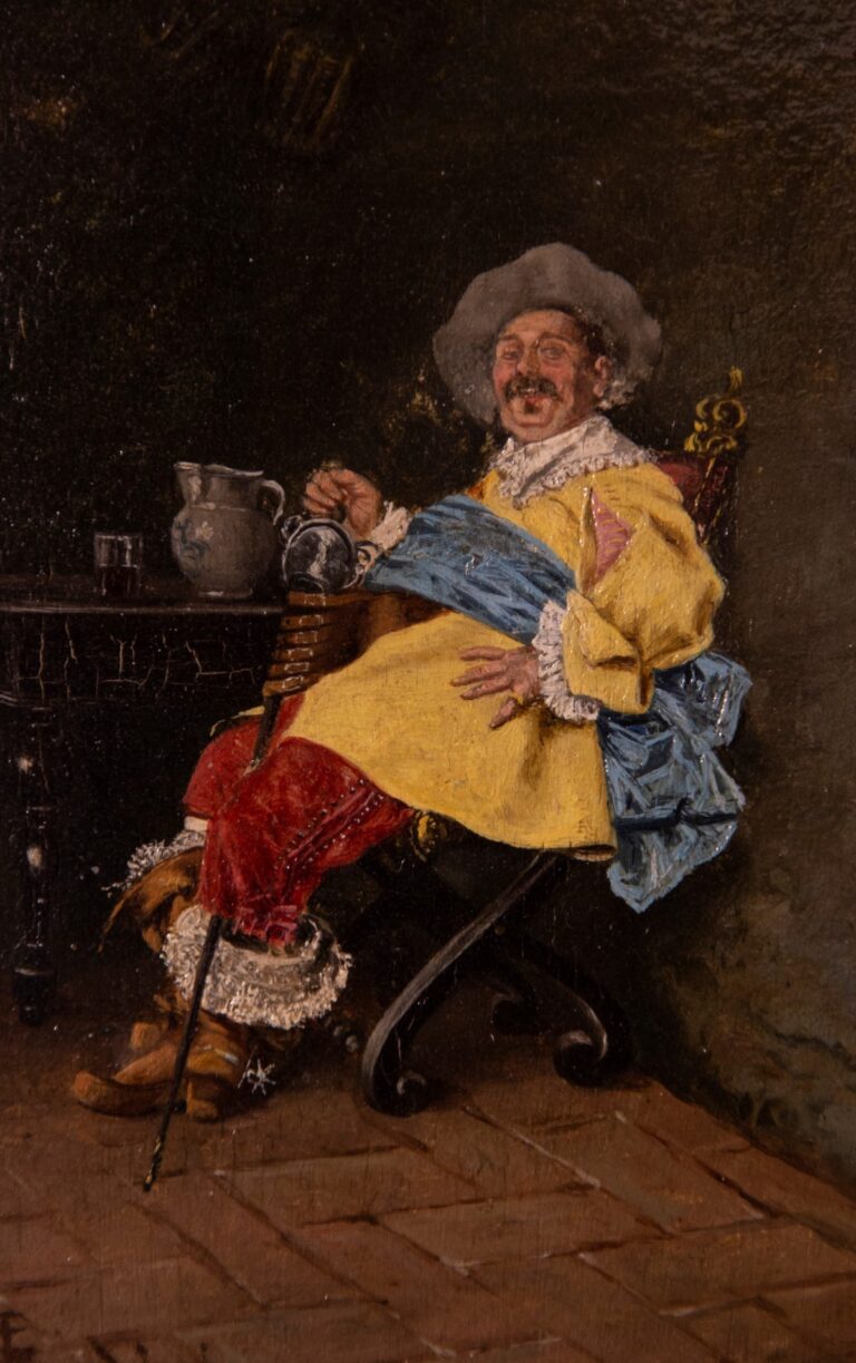 Giovanni Paolo Bedini, Il bevitore, s.d., olio su tavola, 20 x 12 cm. Museo Ottocento, Bologna