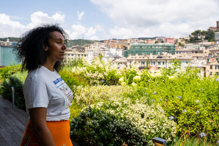 Dominique White durante la residenza in Italia presso Galata Museo del Mare, Genova. Photo: TIWI