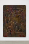 Eliška Konečná, Dry Place to Fall, 2023, embroidery, dyed velvet, wood, 180 x 130 cm