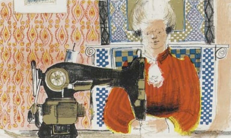 David Hockney Woman With A Sewing Machine, 1954 Estimate: £10,000 – 15,000