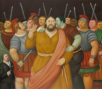 Fernando Botero, El beso de Judas, 2010, Olio su tela, 159 x 138 cm, Medellin, Museo de Antioquia