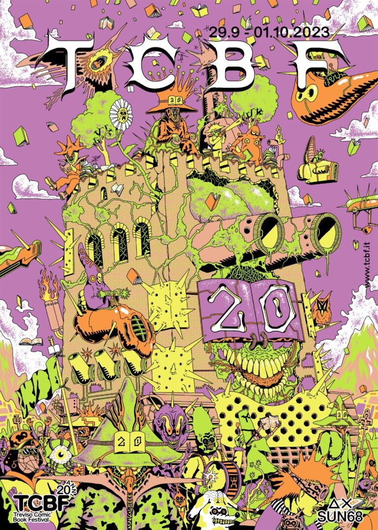 Il manifesto del Treviso Comic Book Festival 2023 Il Treviso Comic Book Festival celebra 20 anni. Nel segno del fumetto
