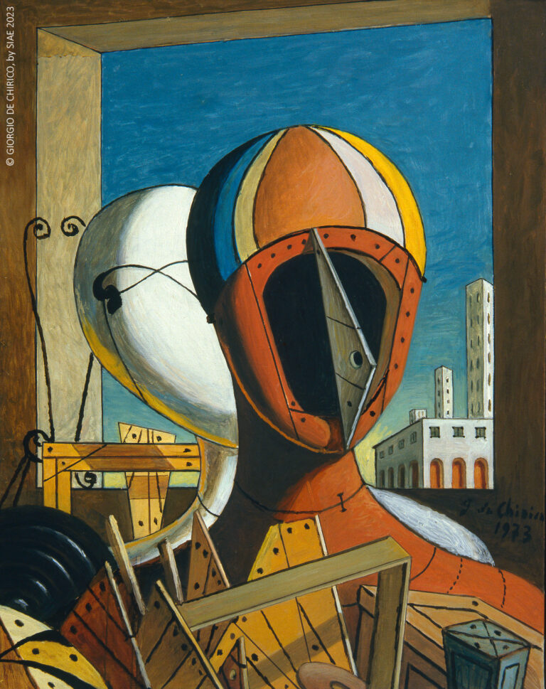 Le maschere, olio su tela, 1973, Fondazione Giorgio e Isa de Chirico, © GIORGIO DE CHIRICO, by SIAE