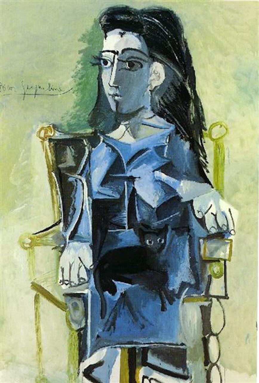 Pablo Picasso, Jacqueline con gatto, 1964, olio su tela