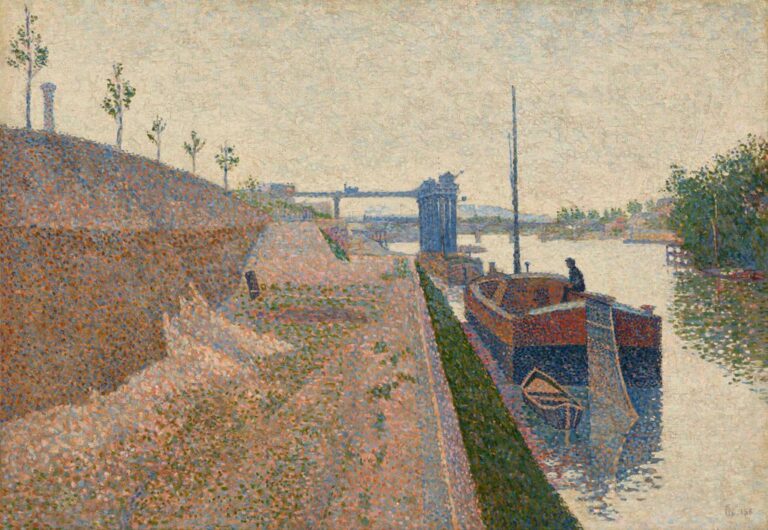 Paul Signac, Quai de Clichy, tempo grigio, 1887. Collezione privata