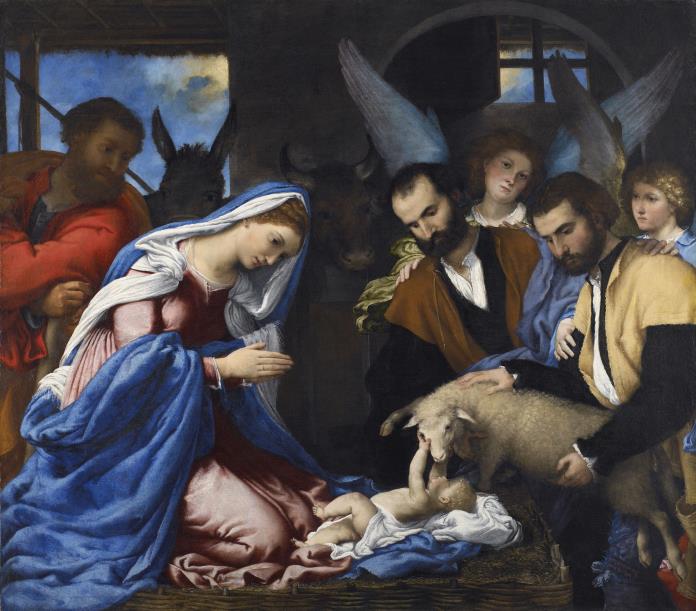 Lorenzo Lotto, Adorazione dei pastori, 1530, olio su tela, Pinacoteca Tosio Martinengo, Brescia