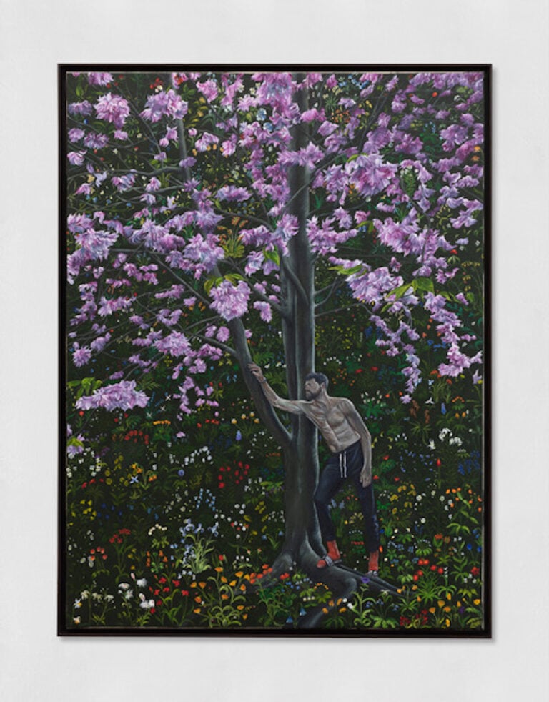 Srijon Chowdhury, Andreas in Flowers, 2023. Courtesy the Artist and Ciaccia Levi. Photo Sebastiano Pellion Di Persano