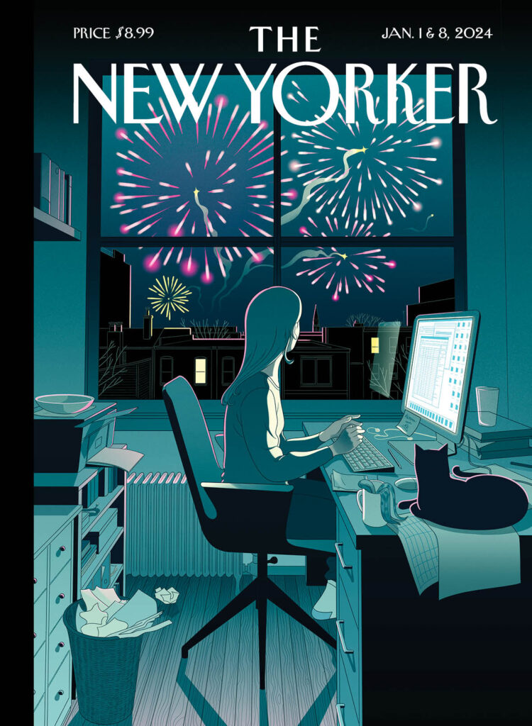 La Cover del New Yorker di Bianca Bagnarelli dal titolo Deadline Chi è Bianca Bagnarelli, l'artista che ha firmato la prima copertina 2024 del New Yorker