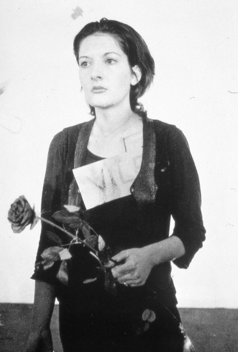 Marina Abramović, Rhythm 0, 1974. Courtesy of the Marina Abramović Archives. © Marina Abramović. Photo Donatelli Sbarra