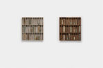 Silvia Infranco, Precationes, 2023, erbe, carta, pigmenti, ossidi, cera, legno di riuso, 36x37 cm, dittico