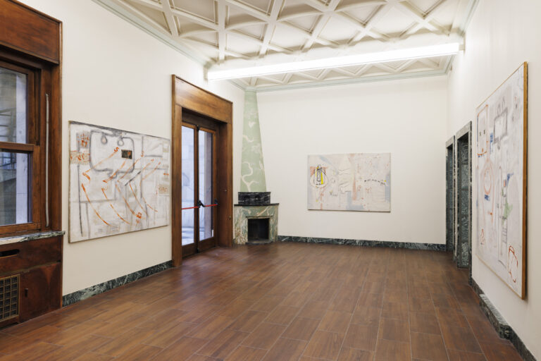 Gianfranco Baruchello, Primo Alfabeto, installation view at Massimo De Carlo, Milano, 2024. Courtesy Massimo De Carlo. Photo Roberto Marossi
