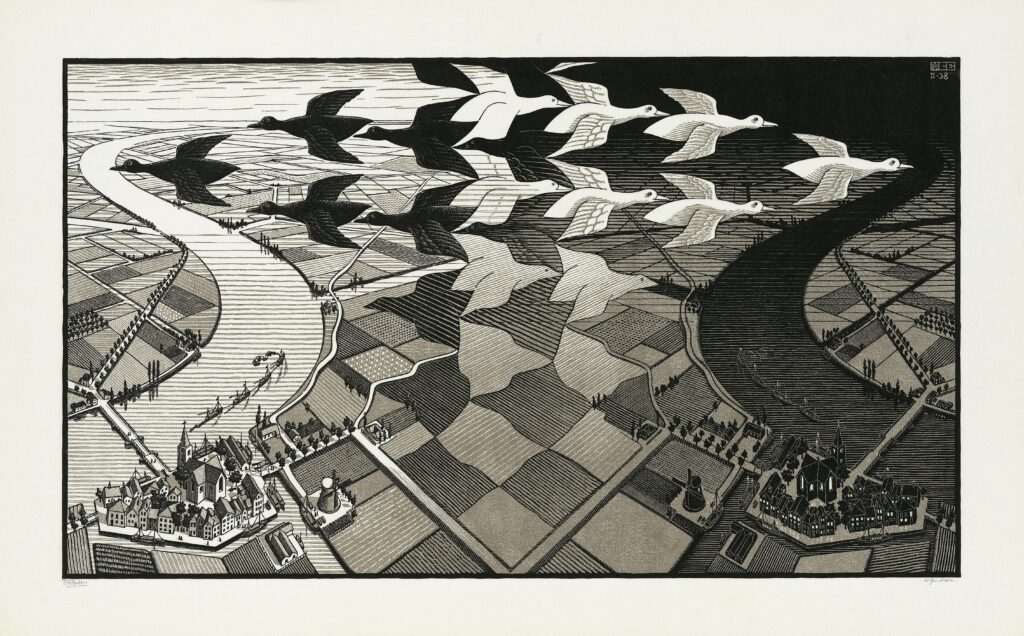 Day and Night (1938), M.C. Escher © the M.C. Escher Company B.V. All rights reserved
