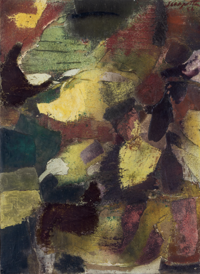 Salvatore Scarpitta Passo 1956. Olio e tecnica mista su tela 75x55 cm © Fondazione Gi Group A Milano Fondazione Gi Group apre un suo spazio espositivo dentro Palazzo del Lavoro