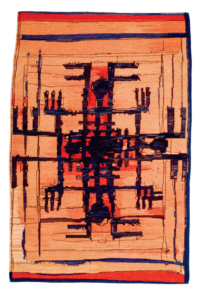 Aldo Rossi e Maria Angela Cubadda (Cooperativa Tessile di Zeddiani) Impronte nuragiche n.2, 1988 tessitura, 300 x 200 cm Collezione BiBanca