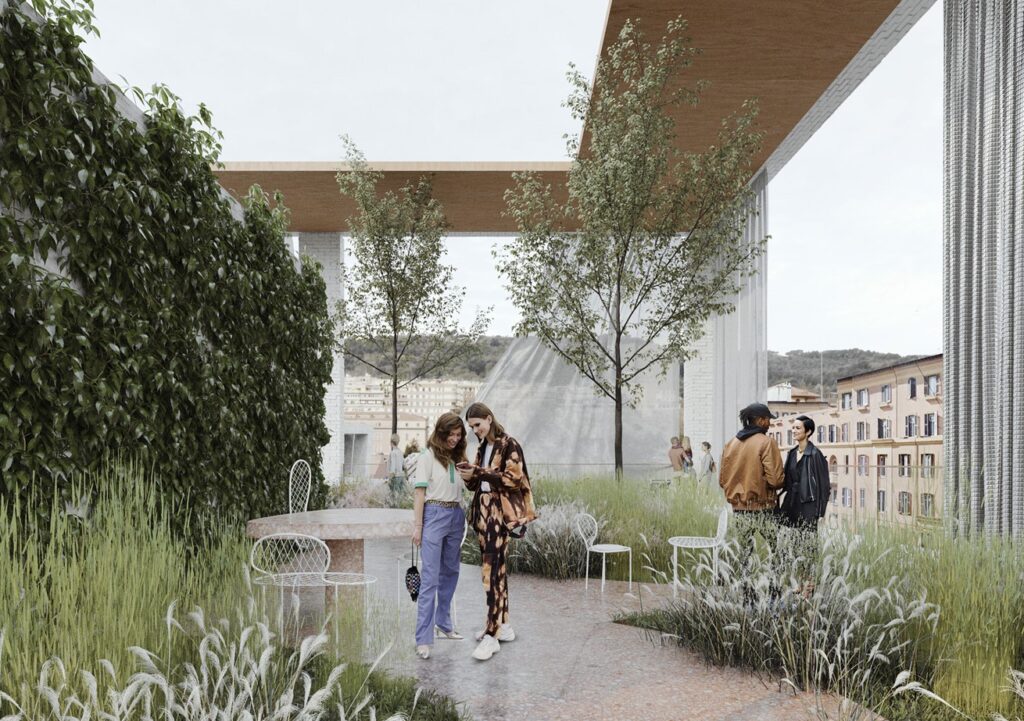 Grande MAXXI, Render del tetto giardino del MAXXI Hub, dettaglio, © LAN Architecture, 2024