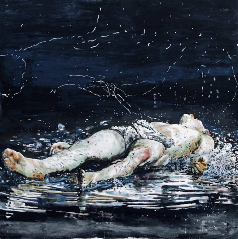 andrea saltini pescatore di uomini ascensione di pietro 2023 tecnica mista su tela 180x180 cm L’arte sacra di Andrea Saltini in mostra a Carpi