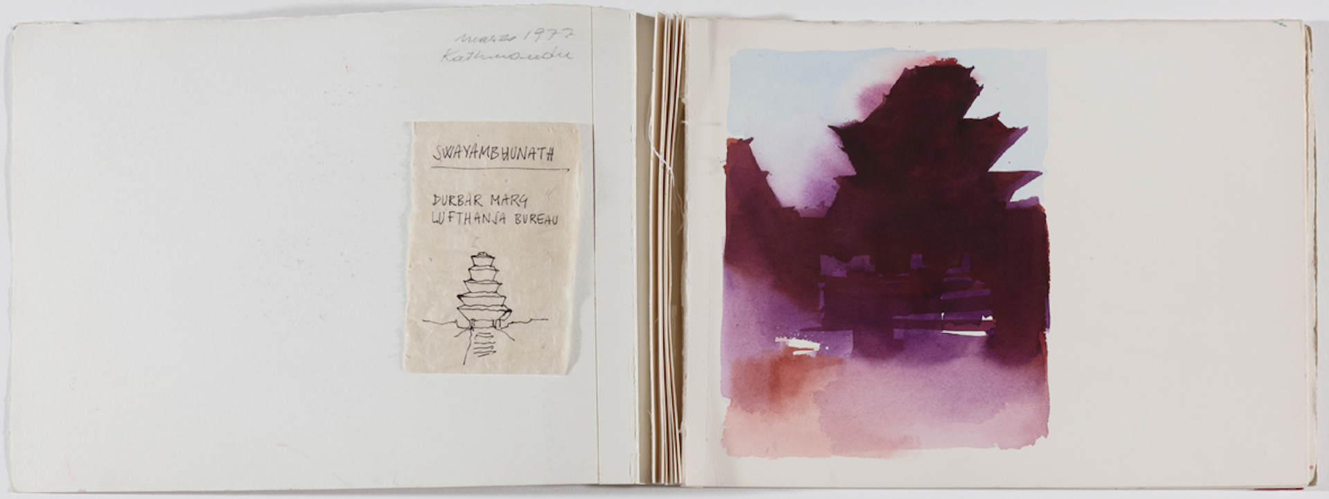 davide benati taccuino di kthmandu acquerello su carta 1977 foto di fabio fantinipg Tutto quello che c’è da vedere alla Biennale Disegno Rimini 2024