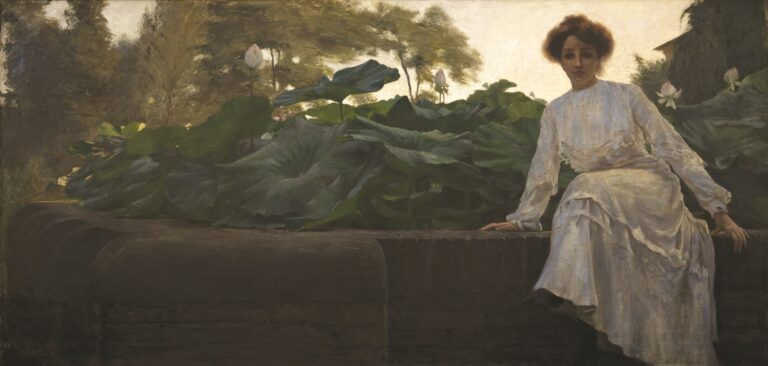 Amedeo Bocchi, Fior di loto, 1905, olio su tela. Collezione d'Arte del Comune di Parma