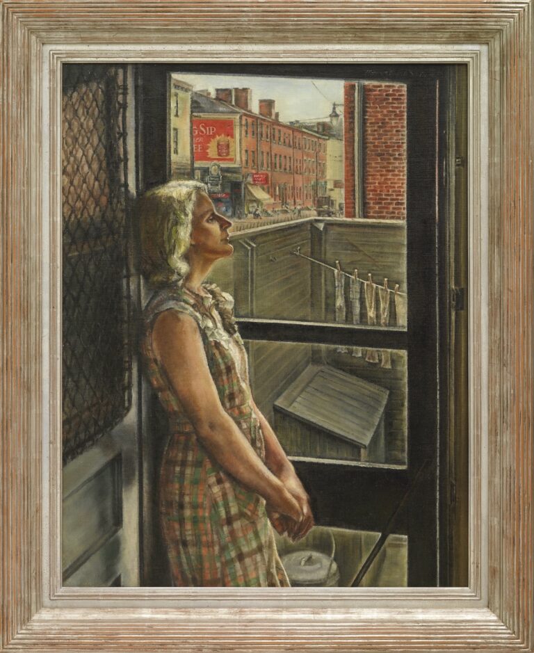 Miriam Tindall Smith, Screen Door, TD1991.133.2, 1935, olio su tela. The wolfsonian-Florida International University, Miami Beach, Florida, The Mitchell Wolfson, Jr. Collection