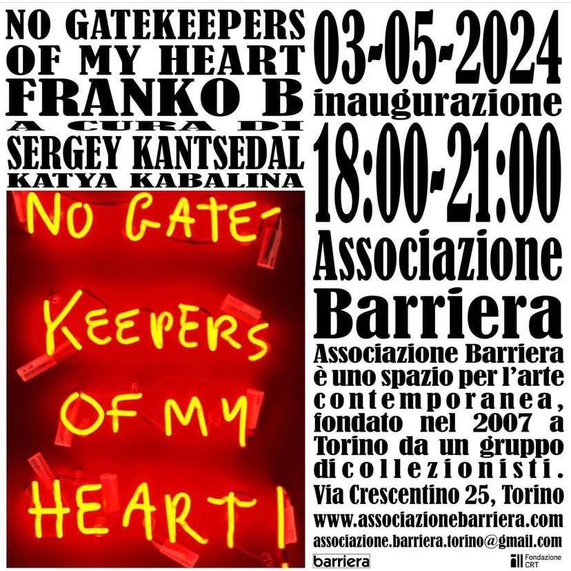 Franko B – No Gatekeepers of my heart