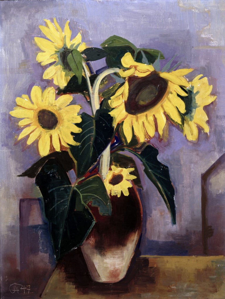 Karl Hofer Vase mit Sonnenblumen 1947 Privatsammlung Norddeutschland