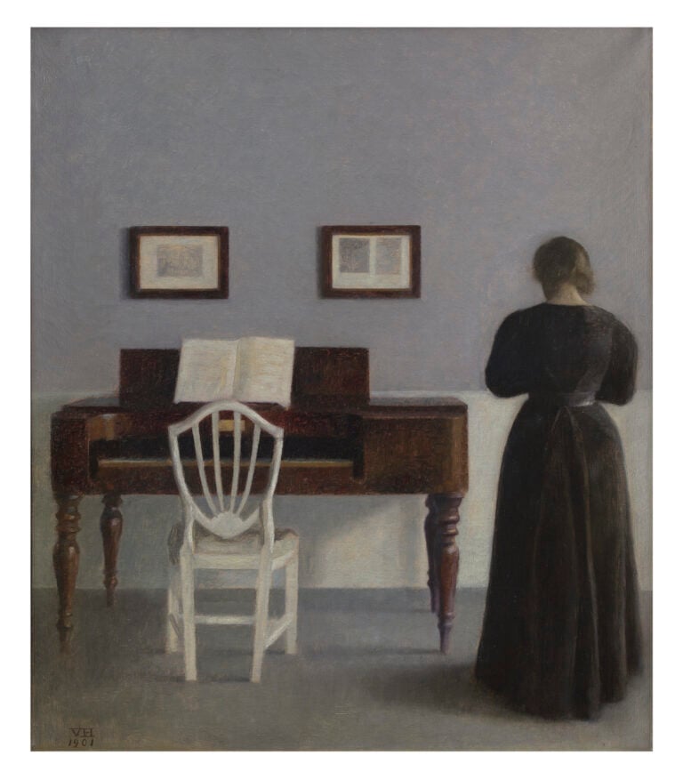 Vilhelm Hammershøi, Interior with the Artist's Wife, Seen from Behind 1901. Photo Annik Wetter Photographie, Courtesy Private Collection