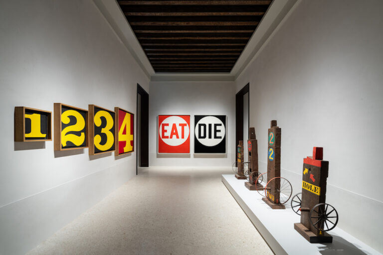 Robert Indiana: The Sweet Mystery, Installation View, Photo: Marco Cappelletti, Artworks © Morgan Art Foundation LLC, Artists Rights Society (ARS), NY