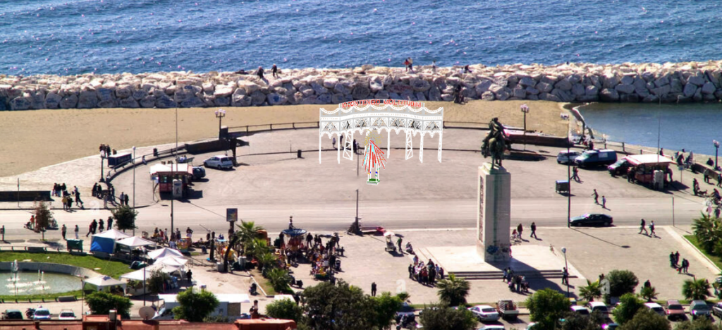 Napoli Rotonda Diaz rendering installazione Marinella Senatore