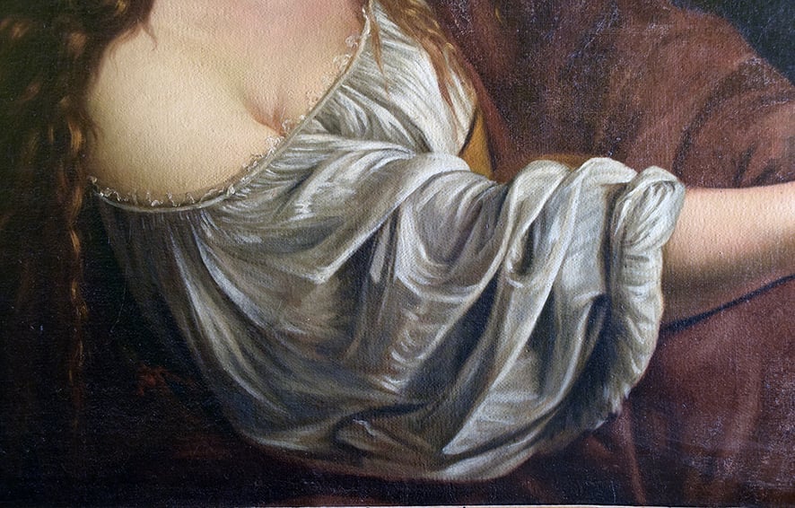 Maddalena in estasi, olio su tela, 83,5x110 cm (dettaglio)