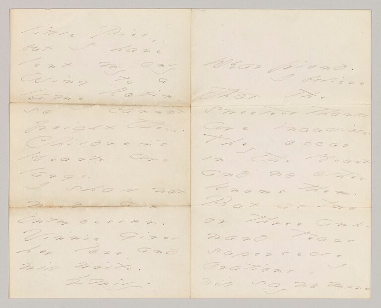 Emily Dickinson, 1830-1886. Autograph letter signed - place not specified, to [Adelaide Spencer Hills], [summer 1874]. The Morgan Library & Museum, MA 4500. Photography by Janny Chiu, 2017.