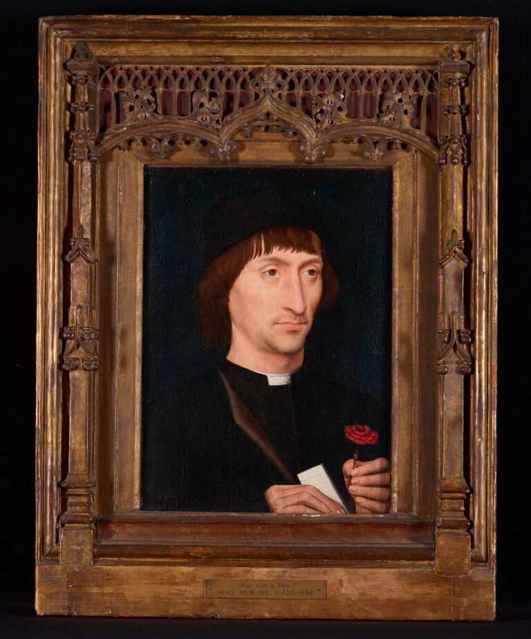 Hans Memling, 1430_-1494, Portrait of a Man with a Pink [painting], ca. 1475, Flanders AZ073. The Morgan Library and Museum, AZ073, Photography by Graham S. Haber