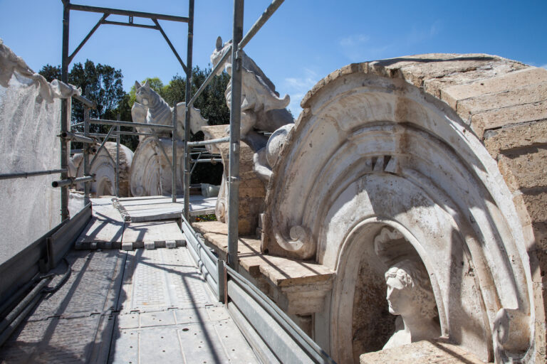 Giardino delle Erme a Villa Borghese, Roma. Il cantiere di restauro