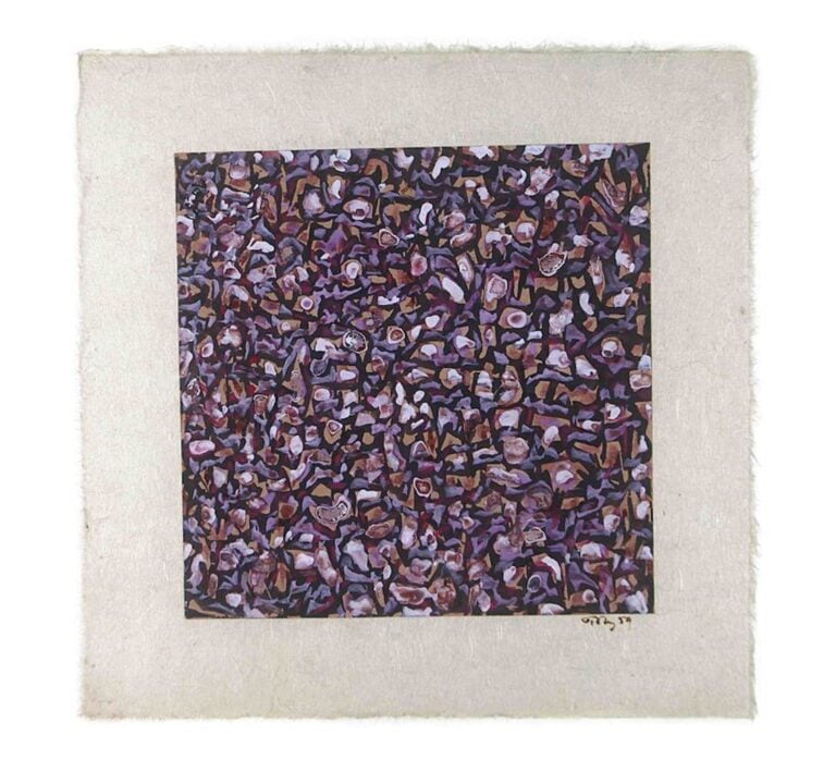 Mark Tobey, World of stones 1959, tempera su carta - tempera on paper cm 15x15