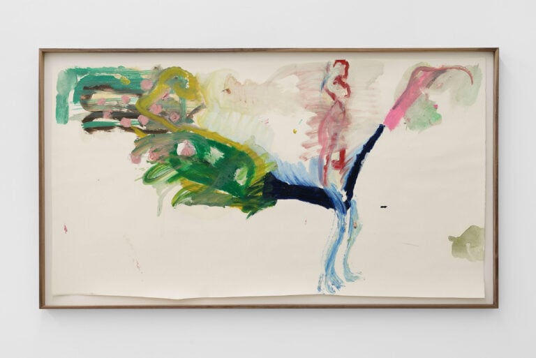 Pesce Khete, Untitled, 2024, pittura a olio e oil stick su carta di cotone, 68,5 x 123 cm