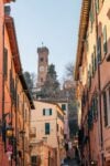 la vista sulla torre del campanone dalla sangiovesa di santarcangelo La storia del ristorante-museo di Santarcangelo, nella Romagna di Tonino Guerra