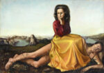 Leonor Fini, Femme assise sur un homme nu, 1942, olio su tela © Leonor Fini, by SIAE 2024