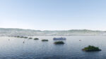 The sequence of artificial islands supporting the bridge, with Sicily Island in the background. Copyright Angelo Renna