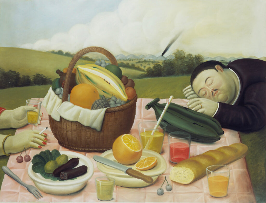 Fernando Botero Il picnic, 1989 Olio su tela, 132x175 cm Collezione privata