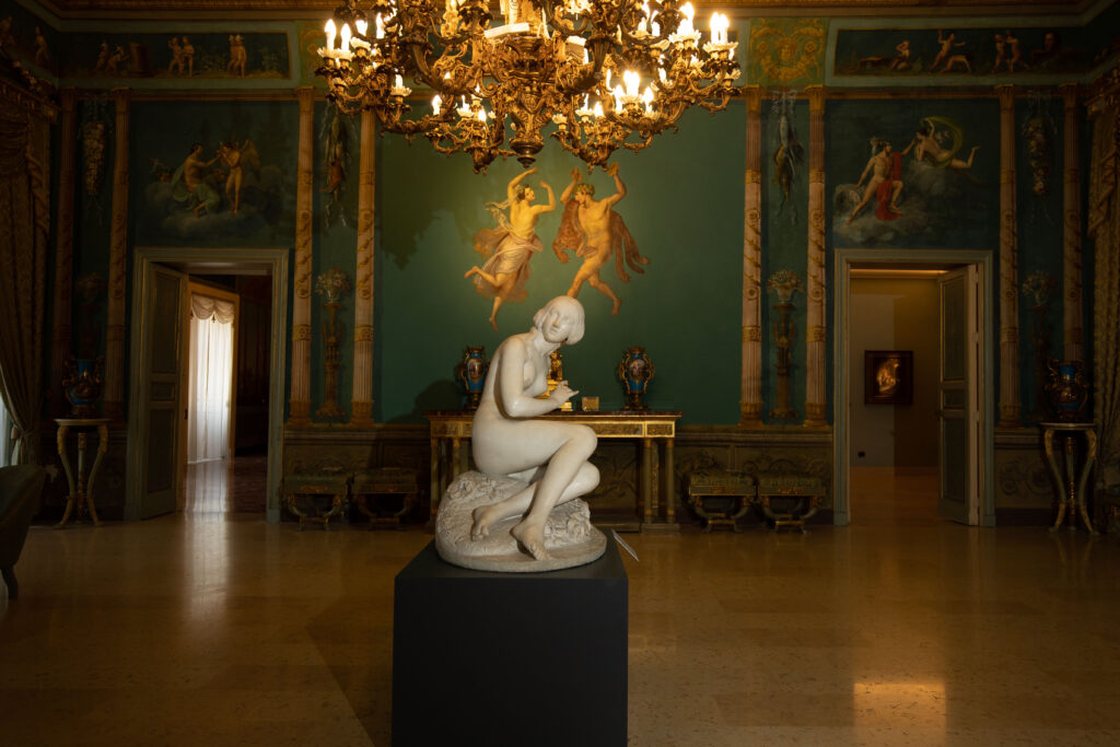 Giovanni Pandiani, "Egle al fonte", 1846, marmo - "La Grande Brera al Palazzo Reale di Palermo. La seduzione del classico in mostra". Palazzo dei Normanni, Palermo, 2024