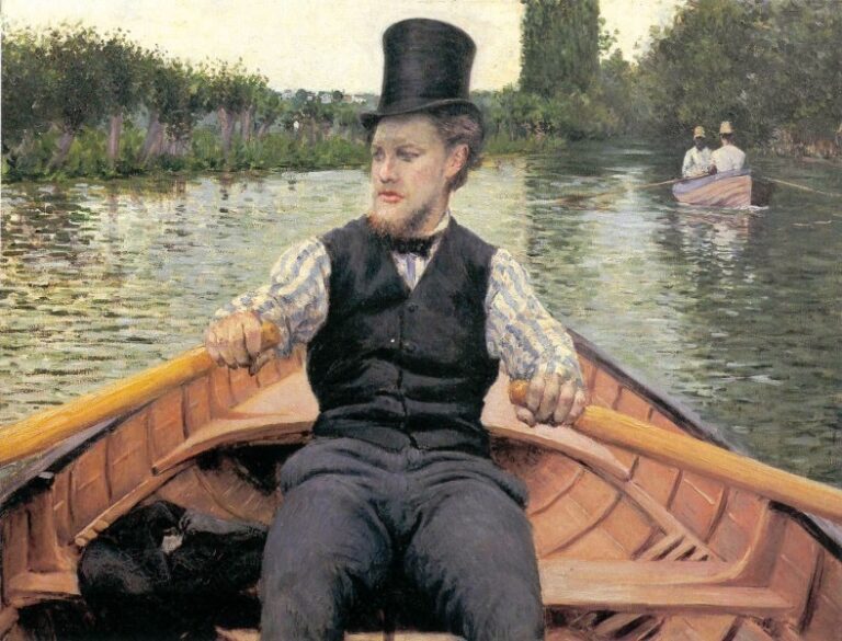 Gustave Caillebotte, Partie de bateau (Canotier au chapeau haut-de-forme 1878 © Musée d'Orsay, Paris