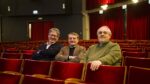 I tre direttori artistici del Teatro Oscar, ossia Giacomo Poretti, Luca Doninelli e Gabriele Allevi