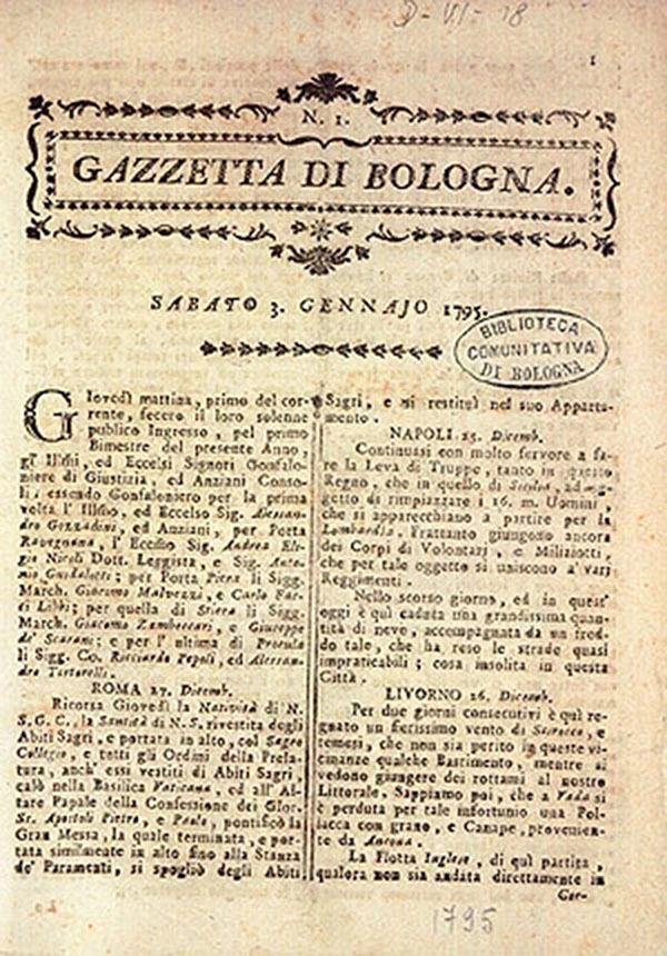 la gazzetta di bologna Parte un grande progetto di digitalizzazione dei periodici storici dell'Emilia Romagna